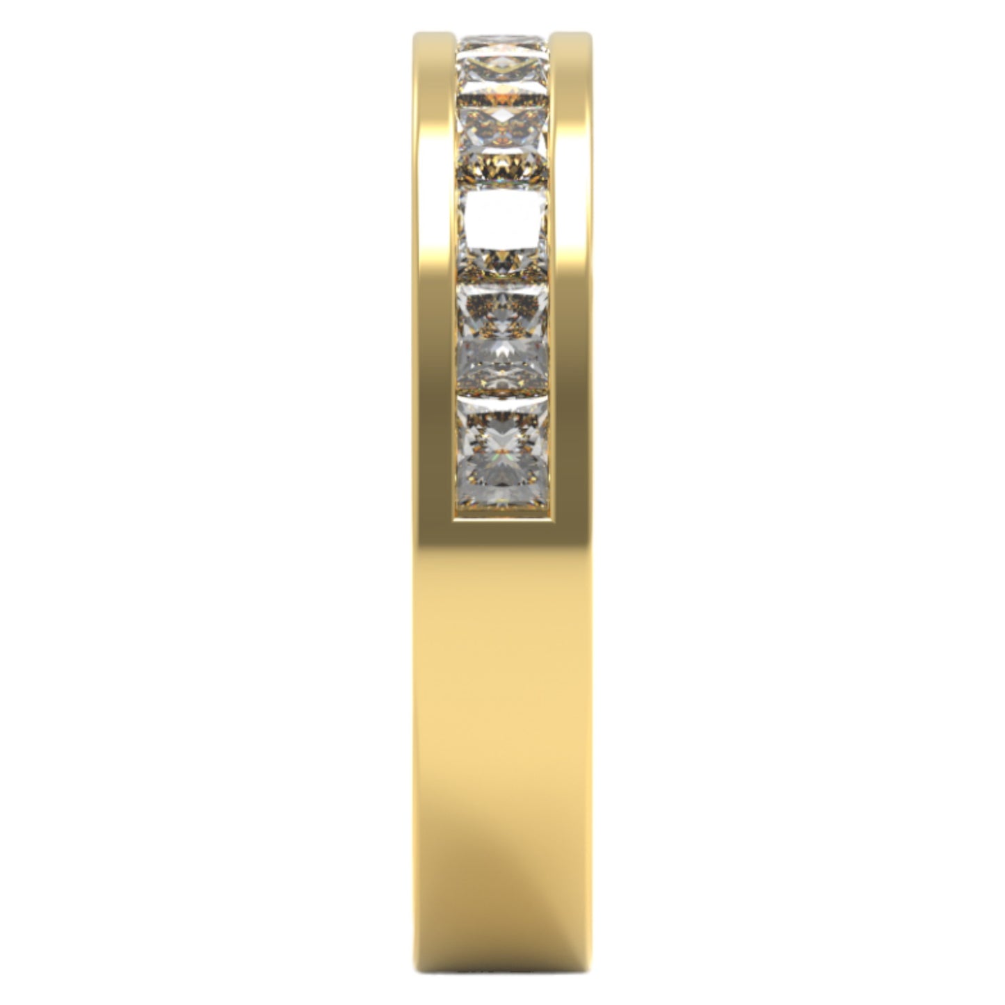 Elegant 14K Yellow Gold 0.50 Ct Princess Cut Diamond Wedding Band - Size 5.5