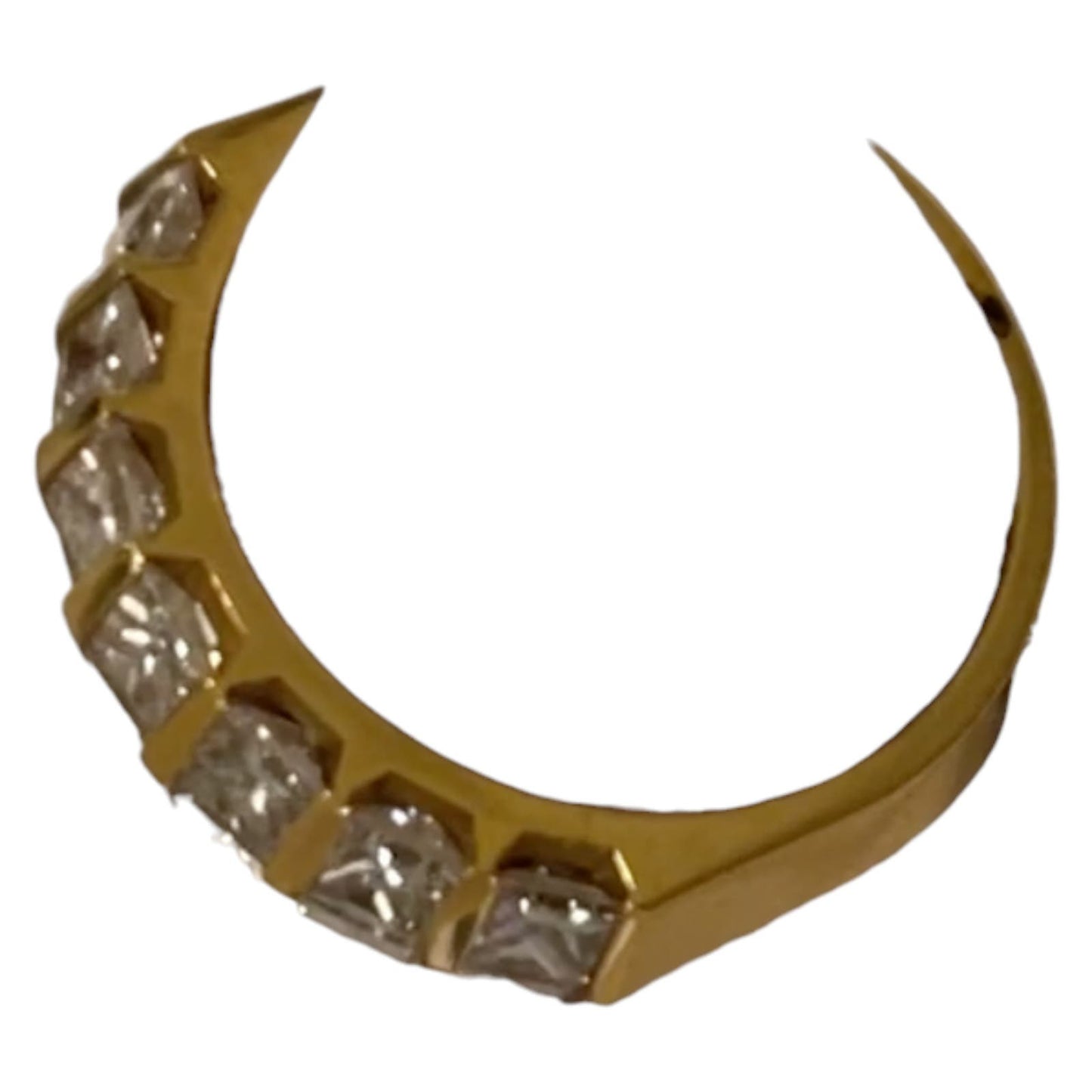 Elegant 18K Yellow Gold 2.0 Ct Princess Cut Diamond Wedding Ring Size 6 USA