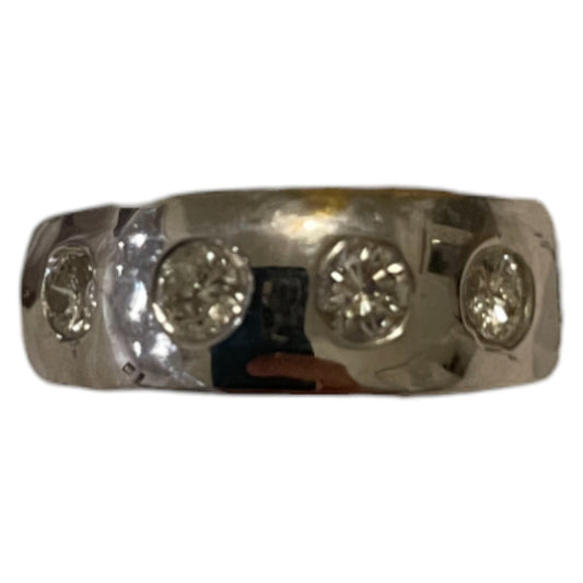 Timeless 14K White Gold .60 Ct Bezel Diamond Ring, Size 7.5, Made in USA