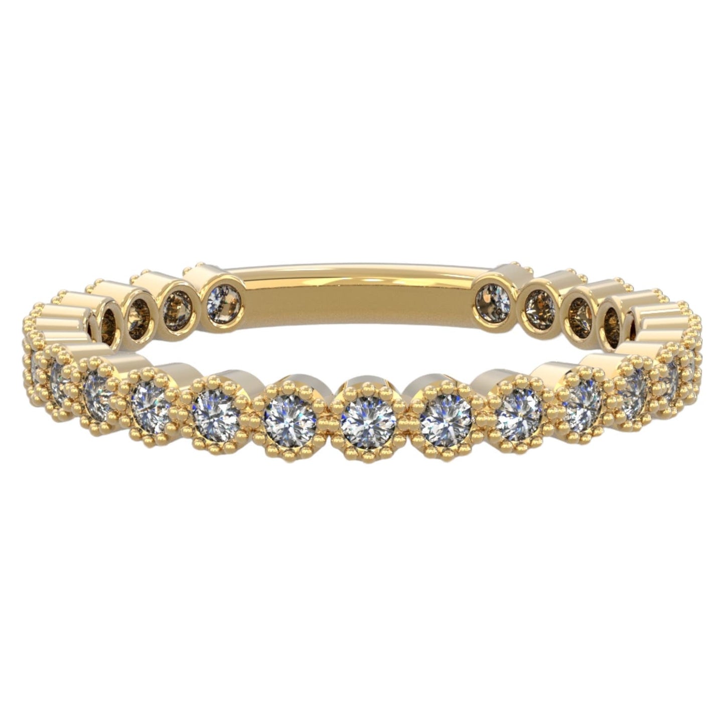 14K Rose & Yellow Gold 1 Ct Bezel Set Diamond Ring - USA Made, Size 6.5