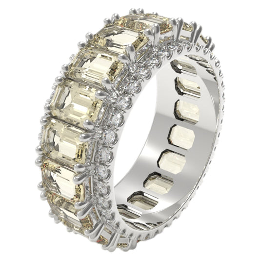 White Gold Stunning 95 Stone Natural Diamond Ring Wedding Band 11.25ct Size 8.25