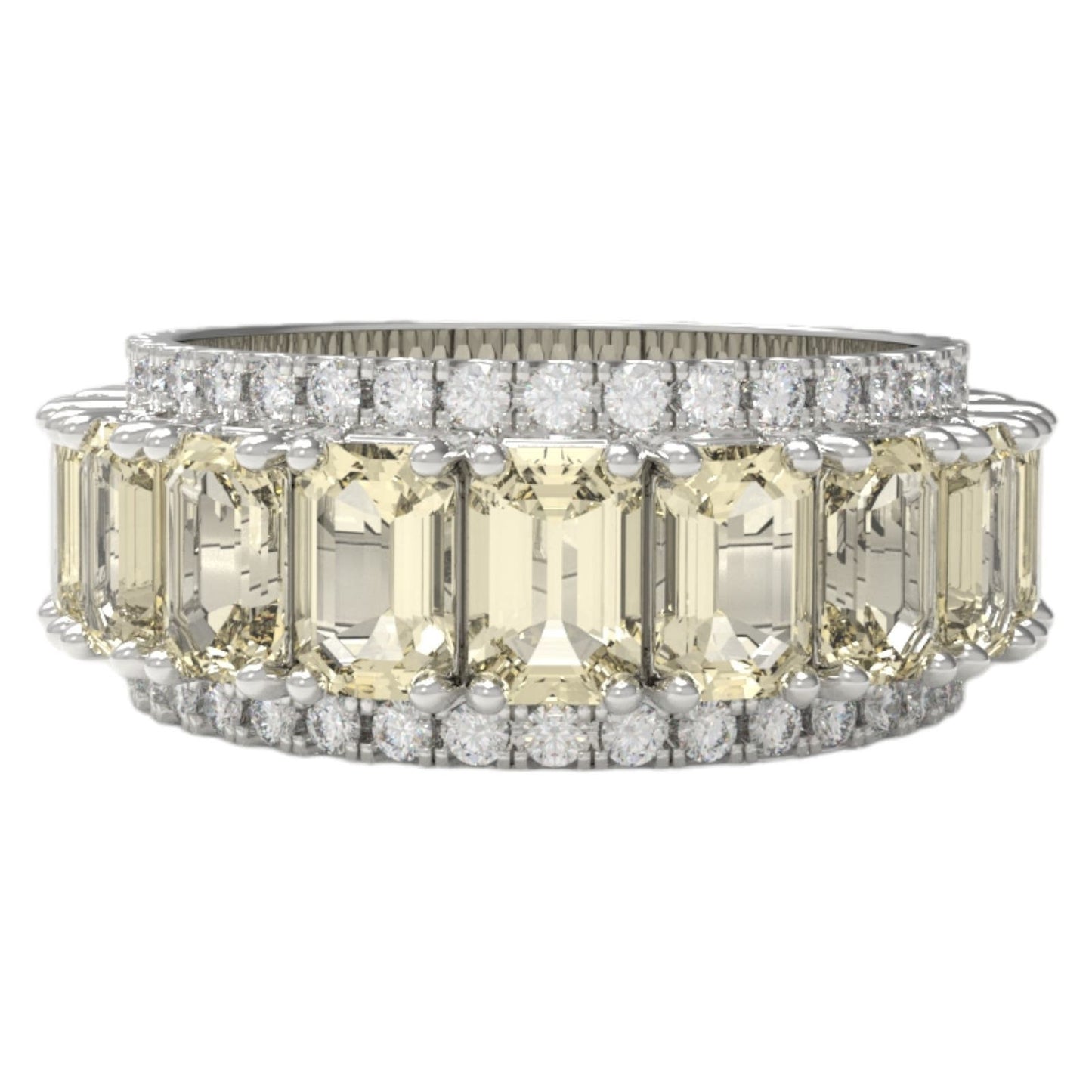White Gold Stunning 95 Stone Natural Diamond Ring Wedding Band 11.25ct Size 8.25