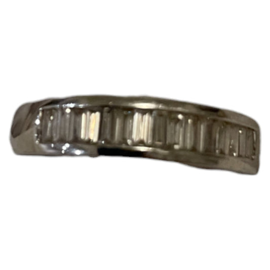 Dazzling Baguette Cut Diamond Channel Set White Gold Ring Size 7.5