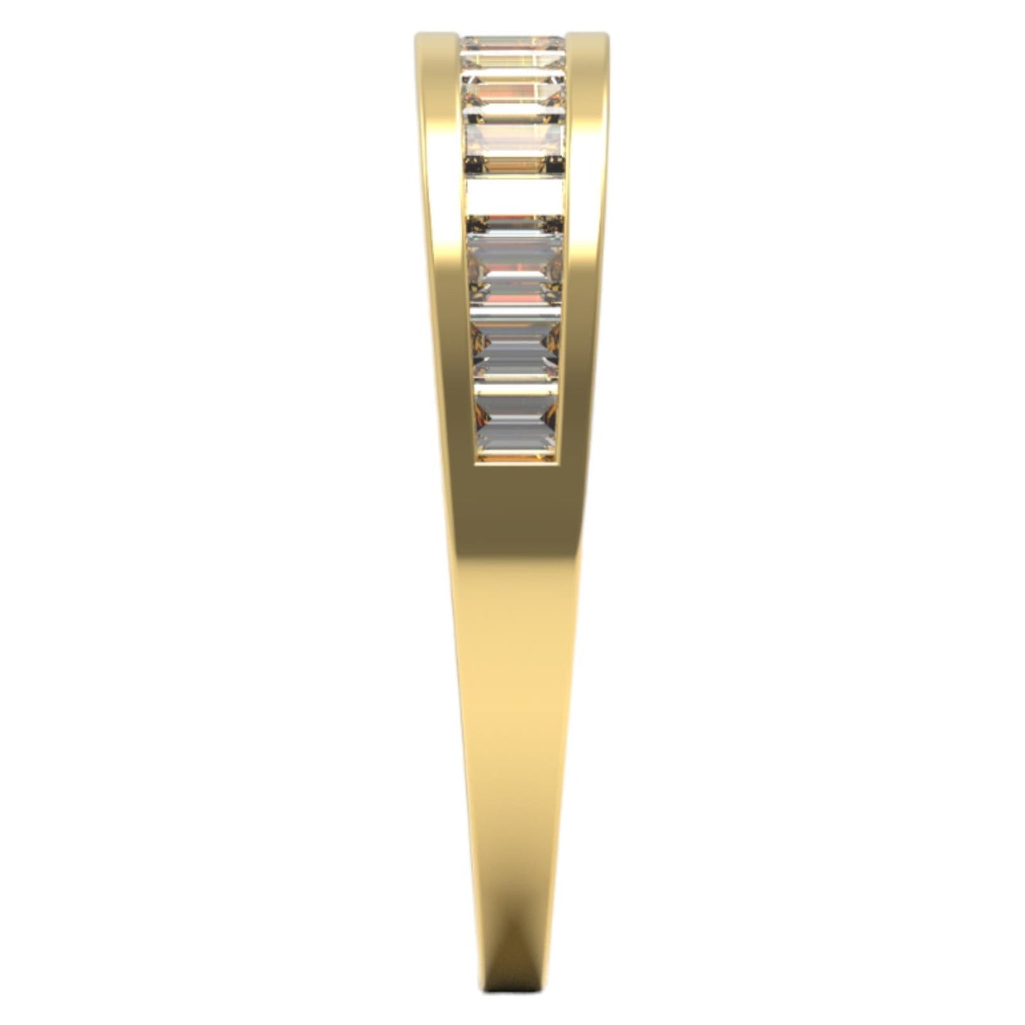 Elegant 14K Yellow Gold 0.50 Ct Baguette Diamond Ring, Size 6.5