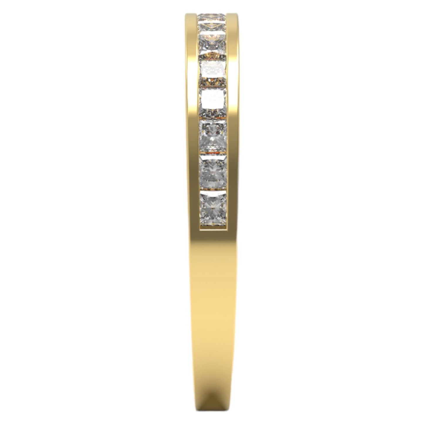 Princess Cut 0.50 Ct Diamond Stackable Ring in 14K Yellow Gold Handmade - Size 7