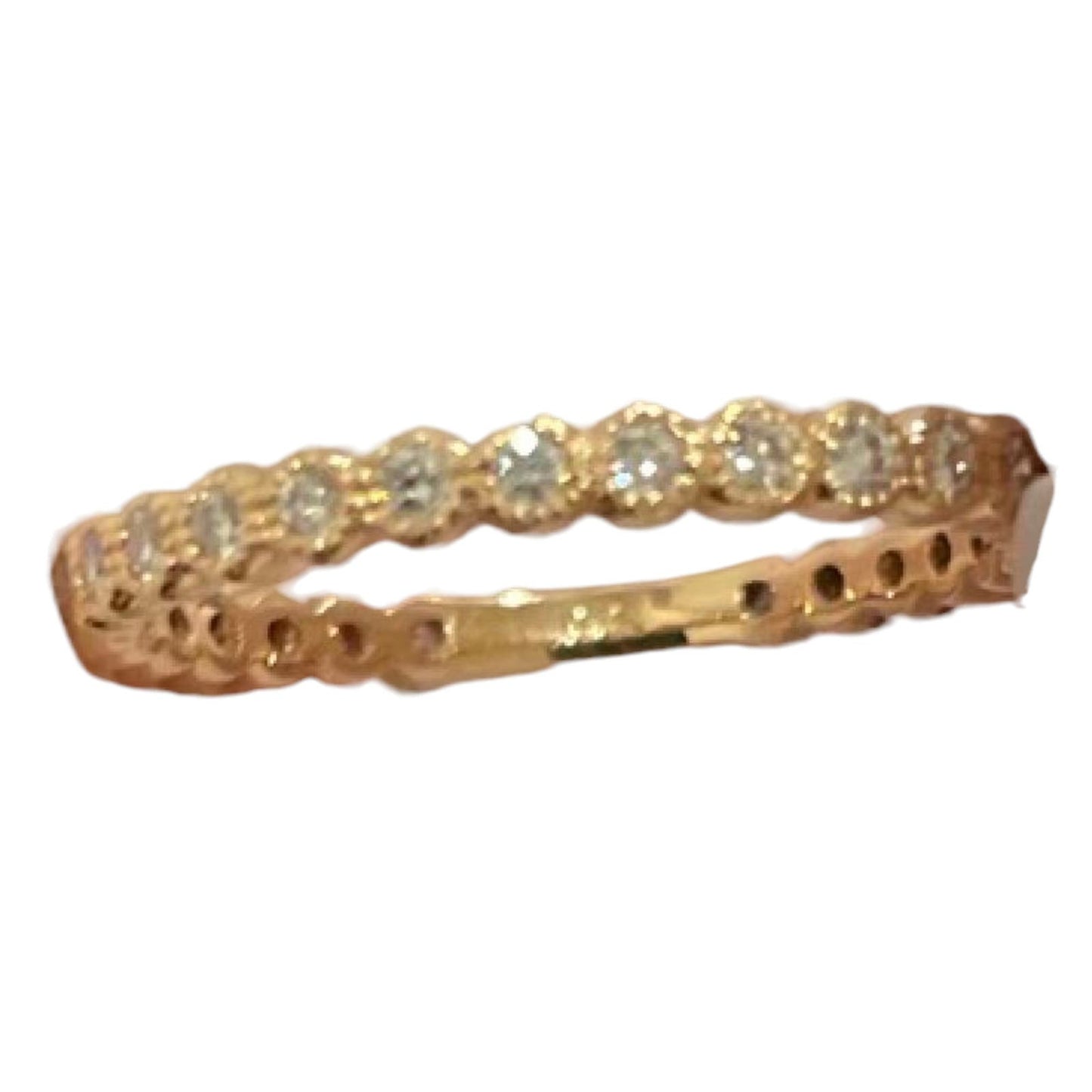 14K Rose & Yellow Gold 1 Ct Bezel Set Diamond Ring - USA Made, Size 6.5